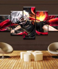 Tokyo Ghoul Ken Kaneki Rize Kamishiro Touka Kirishima Arima 5 Piece Manga Anime Canvas Home Decor Wall Art Poster Print Panel Wall Hanging