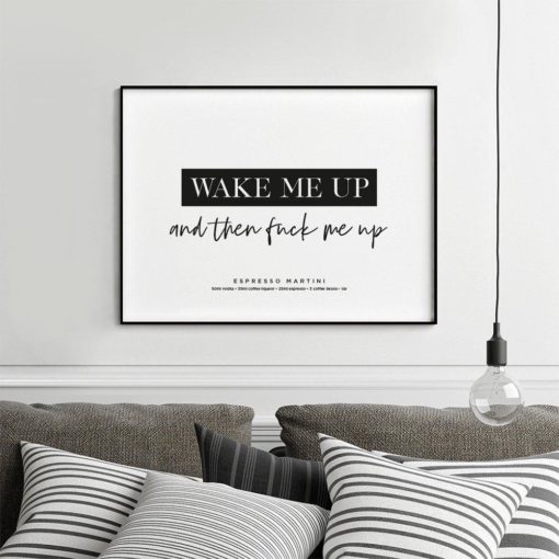 Wake me up espresso martini quote print - Espresso martini print - Naomi Campbell print - Coffee quotes prints - Coffee lovers gift - Type