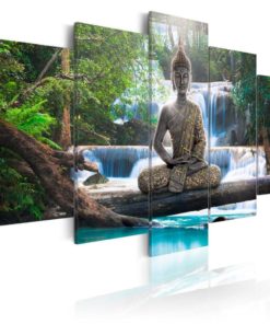 Buddha Spiritual Peaceful Dharma Meditation Nirvana 5 Piece Canvas Home Decor Buddhism Buddhist Zen Wall Art Print Panel Poster Wall Hanging