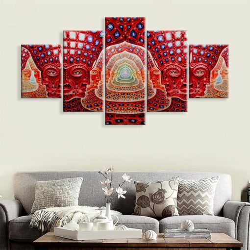 Buddha Spiritual Peaceful Dharma Meditation Nirvana 5 Piece Canvas Home Decor Buddhism Buddhist Zen Wall Art Print Panel Poster Wall Hanging