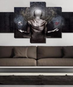 Buddha Spiritual Peaceful Dharma Meditation Nirvana 5 Piece Canvas Home Decor Buddhism Buddhist Zen Wall Art Print Panel Poster Wall Hanging
