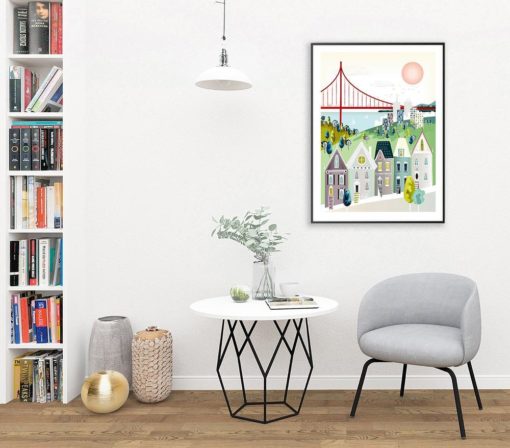 San Francisco Art | California Wall Art | City Skyline Print | Large Wall Art | Living Room Decor | Nursery Art Print