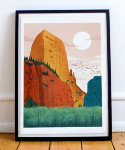 Zion National Park Print | Utah Art | National Park Print | Travel Poster