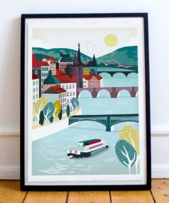 Prague Print | Prague Art | St. Charles Bridge | City Skyline Art