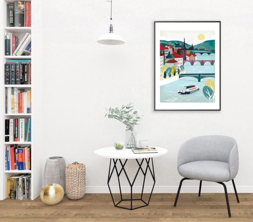 Prague Print | Prague Poster | St Charles Bridge | City Skyline Art Print