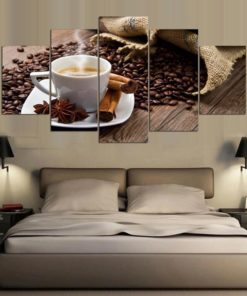 Coffee Wall Art, Coffe Wall Decor, Coffee Canvas Art, Coffee Beans 5 Piece Canvas Print , Coffee Wall Painting, Coffee Framed Artwork