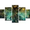 5 Pieces Enchanted Tree Canvas