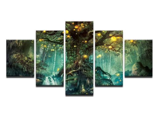 5 Pieces Enchanted Tree Canvas