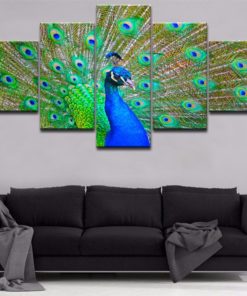 Premium Peacock Wall Art, Peacock Canvas Art, Peacock Wall Decor, Peacock 5 Piece Canvas , Peacock Canvas Painting, Colorful Split Canvas