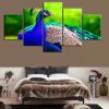 Premium Quality Peacock Wall Art, Beautiful Canvas Art, Peacock Wall Decor, 5 Piece Canvas , Large Canvas Painting, Colorful Split Canvas