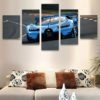 Blue Bugatti, Sports Car Wall Art, Sports Car Canvas Art, Bugatti Chiron Wall Decor, Multi Poster Decor, Home Decor, Office,Man Cave Decor