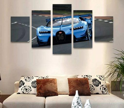 Blue Bugatti, Sports Car Wall Art, Sports Car Canvas Art, Bugatti Chiron Wall Decor, Multi Poster Decor, Home Decor, Office,Man Cave Decor