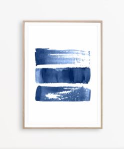 Abstract Watercolor Print Scandinavian Art Indigo Blue Navy Wall Art Abstract Print Scandinavian Modern Art Brushstroke Print Minimalist Art