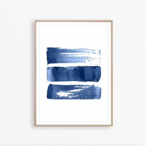 Abstract Watercolor Print Scandinavian Art Indigo Blue Navy Wall Art Abstract Print Scandinavian Modern Art Brushstroke Print Minimalist Art