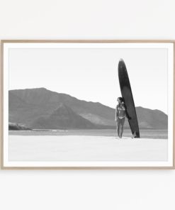 Black and White Surf Print Coastal Photography Surfing Decor Surfer Girl Art Beach Photo Coastal Poster Surf Board Print Surf Poster