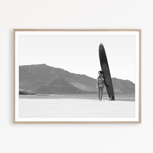 Black and White Surf Print Coastal Photography Surfing Decor Surfer Girl Art Beach Photo Coastal Poster Surf Board Print Surf Poster