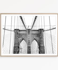 Brooklyn Bridge Print Black and White Photography New York City Wall Art Scandinavian Poster New York Print Brooklyn Bridge Art NYC Poster