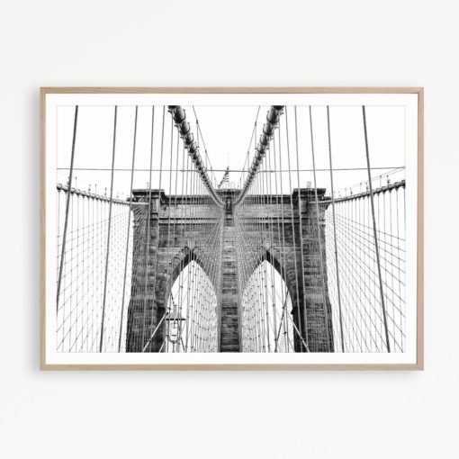 Brooklyn Bridge Print Black and White Photography New York City Wall Art Scandinavian Poster New York Print Brooklyn Bridge Art NYC Poster