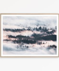 Scandinavian Print Foggy Forest Poster Modern Wall Decor Forest Print Living Room Art Scandinavian Poster Forest Art Living Room Wall Decor