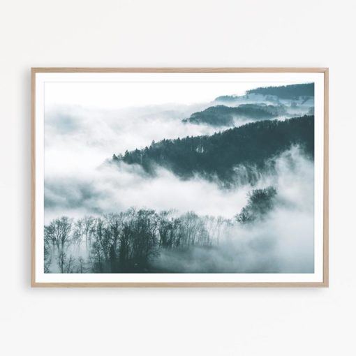 Scandinavian Decor Foggy Forest Art Large Print Forest Photo Nature Poster Scandinavian Wall Art Nordic Poster Nature Art Wilderness Print