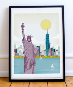 Statue of Liberty Print | New York Print | New York Travel Poster | Cityscape Wall Art