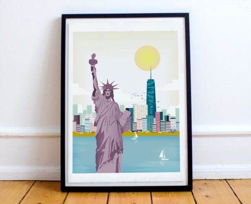 Statue of Liberty Print | New York Print | New York Travel Poster | Cityscape Wall Art