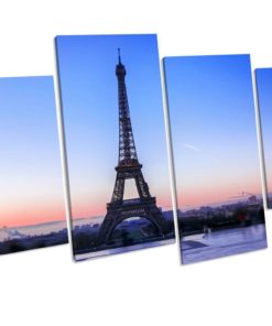 EIFFEL TOWER PARIS Sunset Canvas Artwork Print Framed Wall Art
