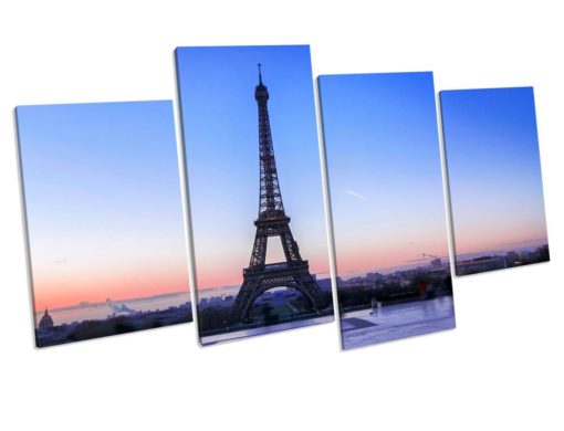 EIFFEL TOWER PARIS Sunset Canvas Artwork Print Framed Wall Art