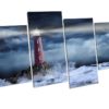 Lighthouse Landscape 4 Panel CANVAS WALL ART Framed picture Print
