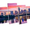 Austin Texas Sunset 4 Panel Box Framed Canvas picture Print