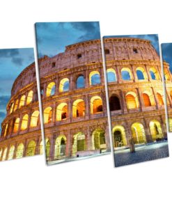 Coliseum Rome 4 Panel Box Framed Canvas Art picture Print