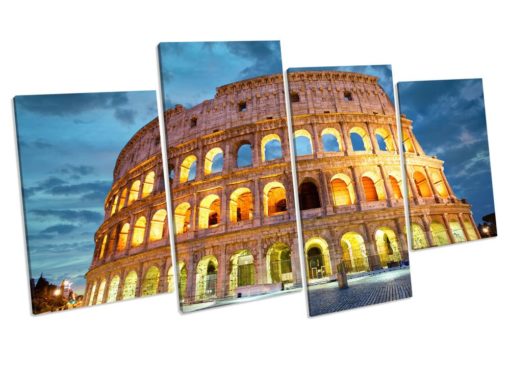 Coliseum Rome 4 Panel Box Framed Canvas Art picture Print