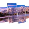 Lake Misurina Italy Landscape 4 Panel Box Framed Canvas Art picture Print