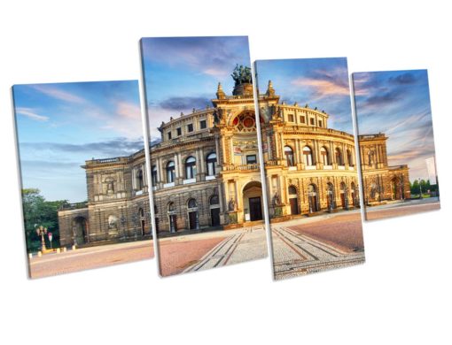 Semperoper Opera Dresden Germany 4 Panel Box Framed Canvas Art picture Print