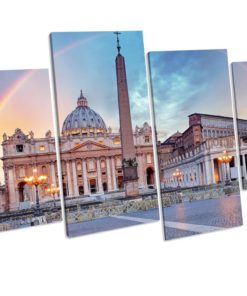 Vatican Italy Rome 4 Panel Box Framed Canvas Wall Art picture Print