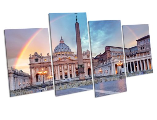 Vatican Italy Rome 4 Panel Box Framed Canvas Wall Art picture Print