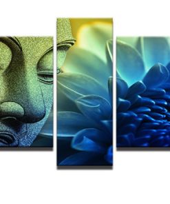 Buddha Spiritual Peaceful Dharma Meditation Nirvana 5 Piece Canvas Home Decor Buddhism Buddhist Zen Wall Art Print Panel Poster Wall Hanging