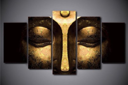 Buddha Spiritual Peaceful Dharma Meditation Nirvana 5 Piece Canvas Home Decor Buddhism Buddhist Zen Wall Art Print Panel Poster Wall Hanging
