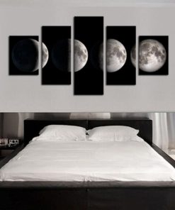 5 Pieces Framed All Phases Of Cleansing Full Moon Canvas