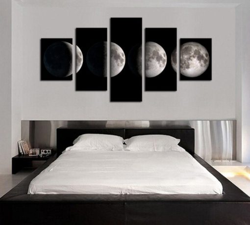 5 Pieces Framed All Phases Of Cleansing Full Moon Canvas