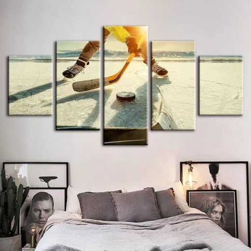 Hockey Wall Art, Canvas Set, Sports, Multi Panel Decor, Hockey Theme Decor, Teenager Bedroom, Man Cave, Gift For Him
