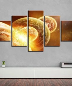 Solar System Canvas Set, Space  Wall Art, Celestial Decor,  Planets, Multi panels, 5 piece Wall Decor,  Artwork For Home, Bedroom Decor