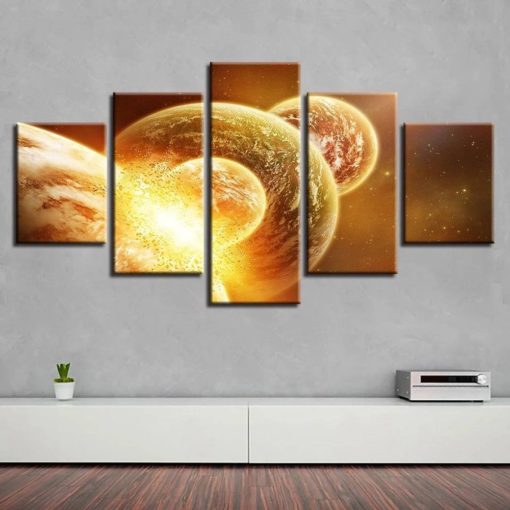 Solar System Canvas Set, Space  Wall Art, Celestial Decor,  Planets, Multi panels, 5 piece Wall Decor,  Artwork For Home, Bedroom Decor