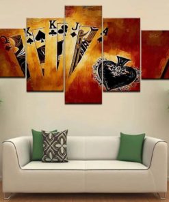 Poker Wall Art, Gambling, Full House, Man Cave Decor, Game Room Decor, Poker Lover Gift