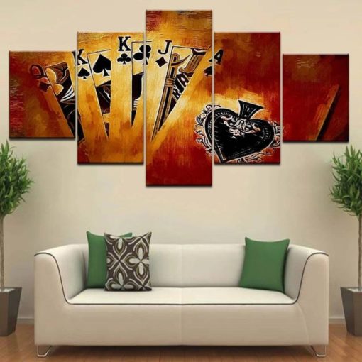 Poker Wall Art, Gambling, Full House, Man Cave Decor, Game Room Decor, Poker Lover Gift