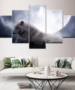 Wolf Wall Art, Wolf by the Moonlight, Canvas Set, Wall Decor, Extra Large Wall Art, Home  Decor, Living Room Artwork, Wolf Lover Gift