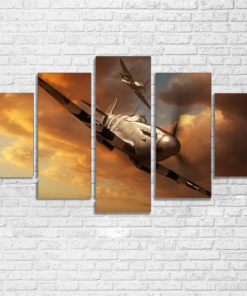 Dunkirk Spitfire Aviation Plane Framed. 5 Piece Canvas. Five Panel. Canvas Art. Wall Art. Home Decor. For Her. For Him. Gift.