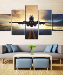Airplane Wall Art, Plane Canvas Set, Airbus, 5 panel Canvas,  Wall Decor, Home Decor, Office Wall Art, Airplane Lover Gift