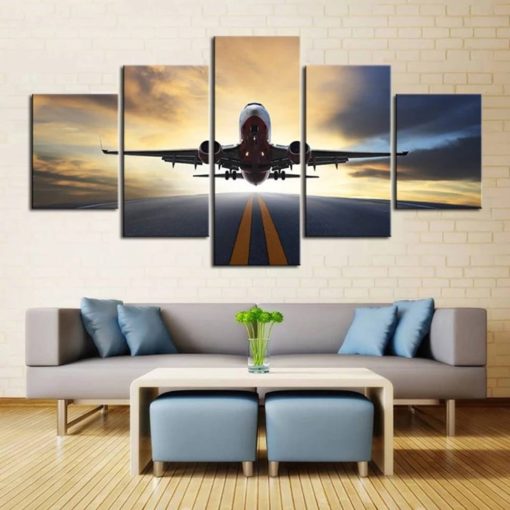 Airplane Wall Art, Plane Canvas Set, Airbus, 5 panel Canvas,  Wall Decor, Home Decor, Office Wall Art, Airplane Lover Gift
