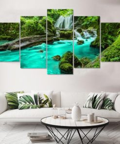 Riverbed Art, Custom Artwork, Canvas Wall Art, Large Wall Art, 5 Piece Art, Home Decor